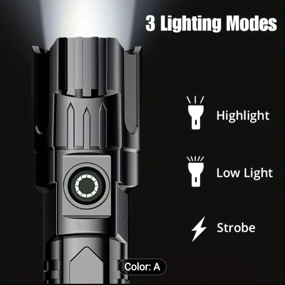 Black Tactical Flashlight - Picture 7 of 8